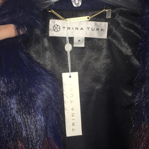 Trina Turk faux fur multi color vest - Picture 4 of 4